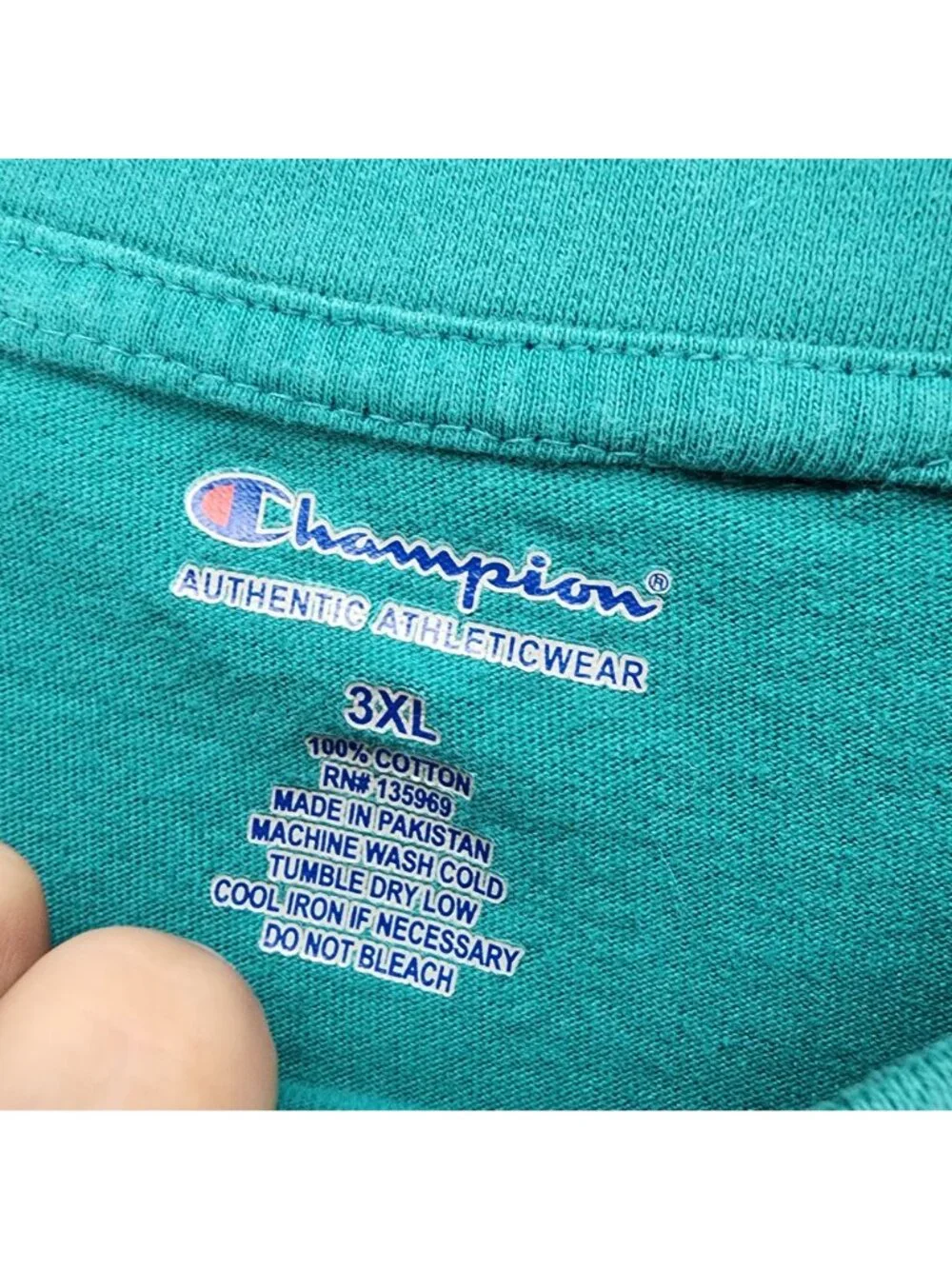Champion Shirt Mens 3XL Green 100% Cotton Jersey Short Sleeve Tee - Picture 2 of 7